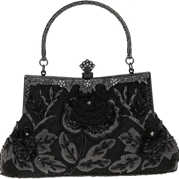 Wedding Clutch Purses for Women Sequin Purse Beaded Bags - Picture 1 of 6